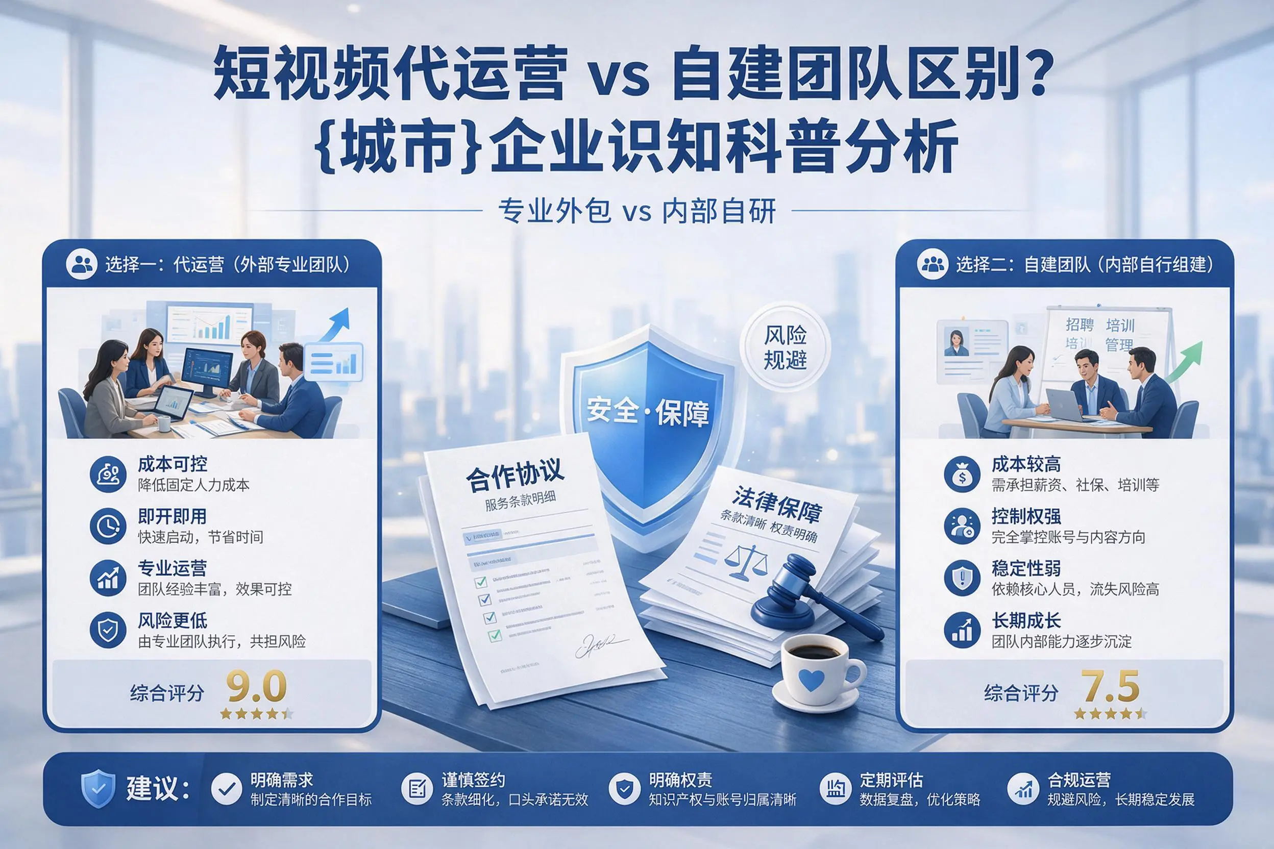 短视频代运营与自建团队区别？钦州企业认知科普分析