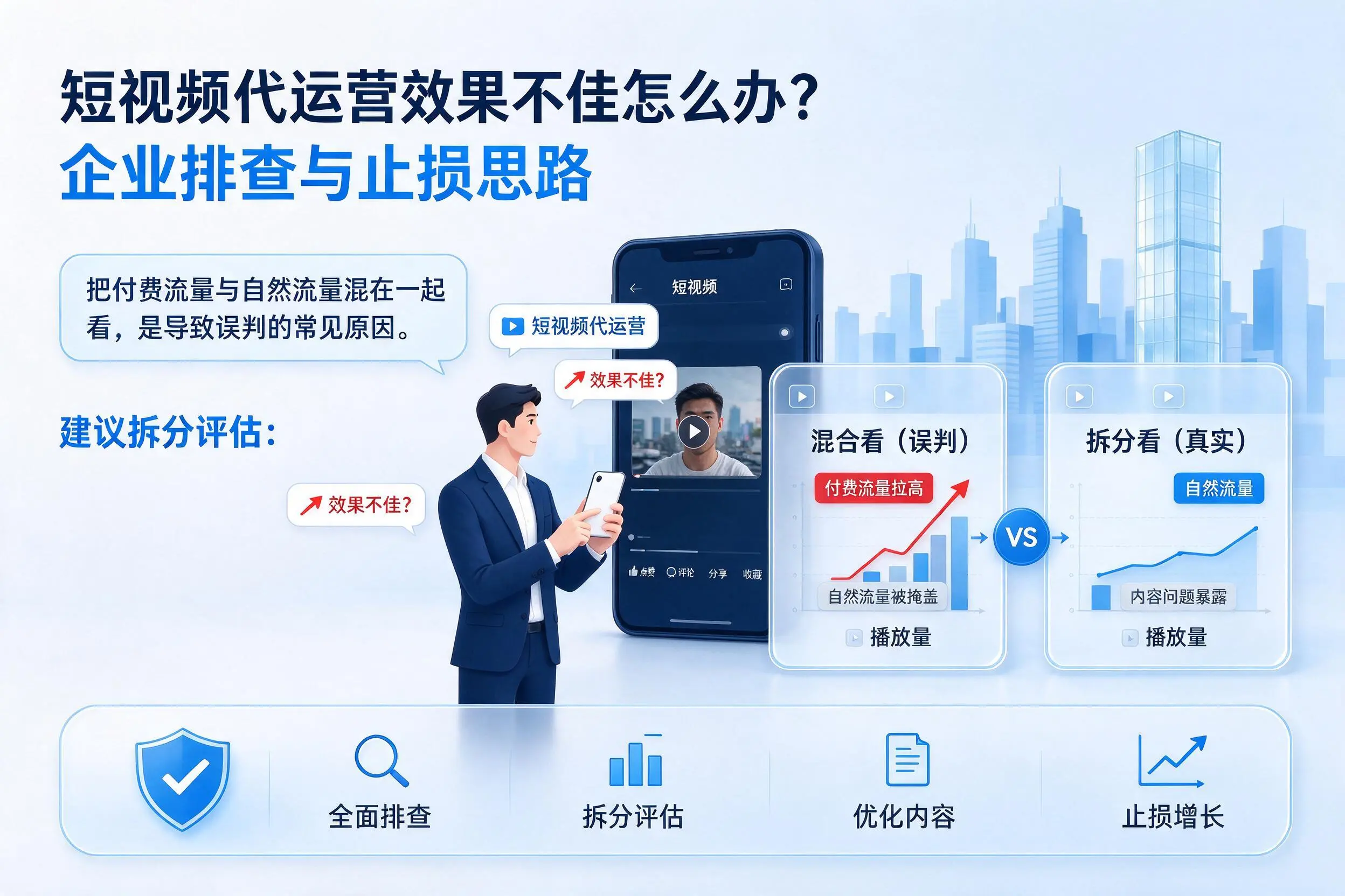 短视频代运营效果不佳怎么办?钦州企业排查与止损思路
