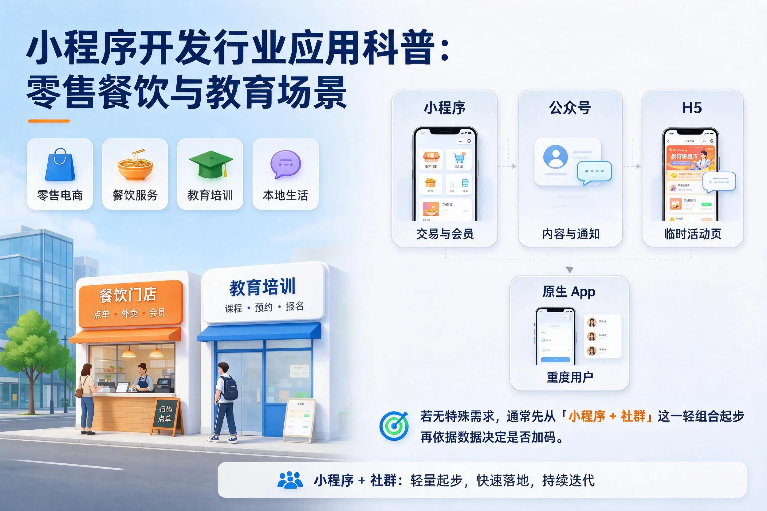 钦州小程序开发行业应用科普：零售餐饮与教育场景