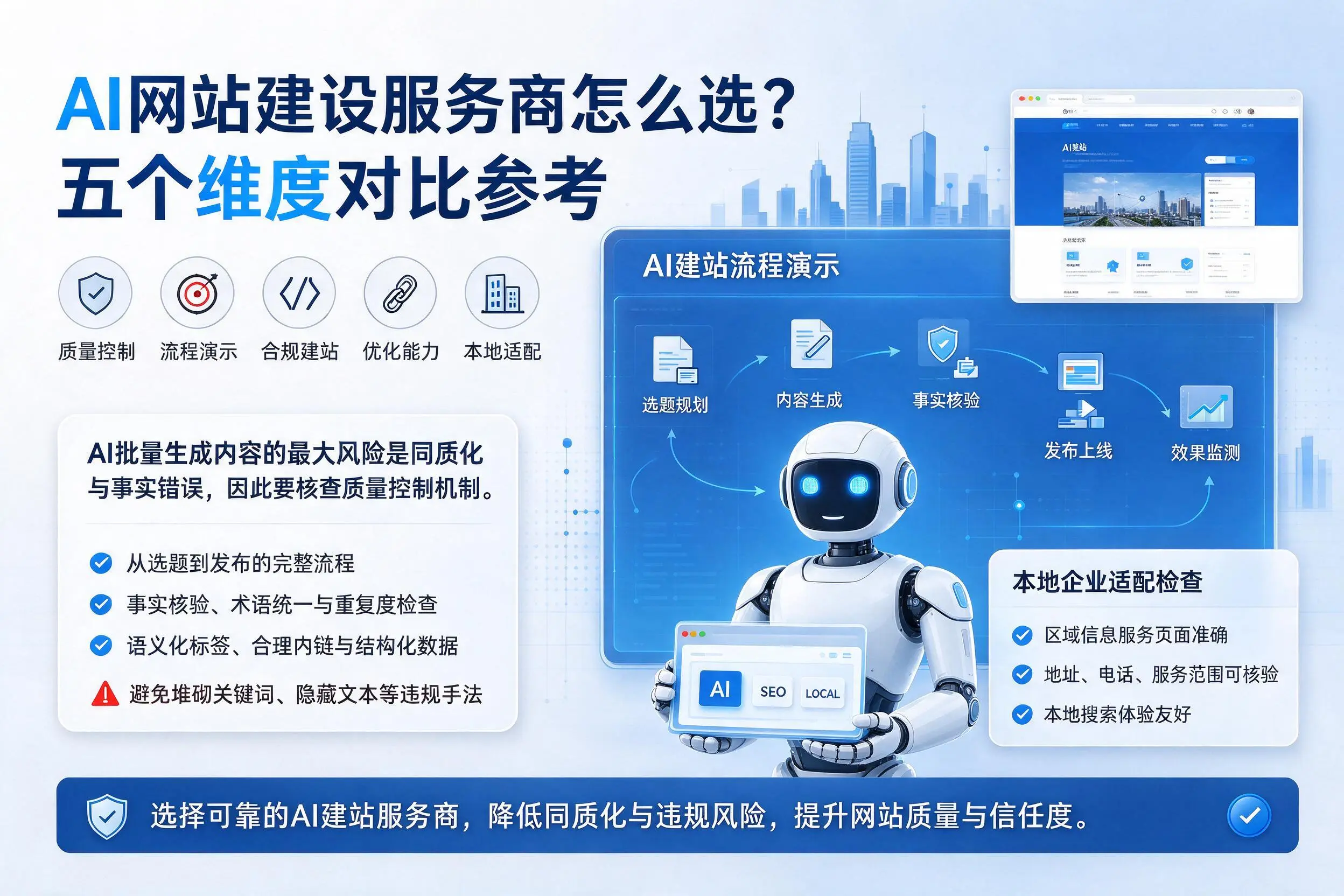 钦州AI网站建设服务商怎么选?五个维度对比参考