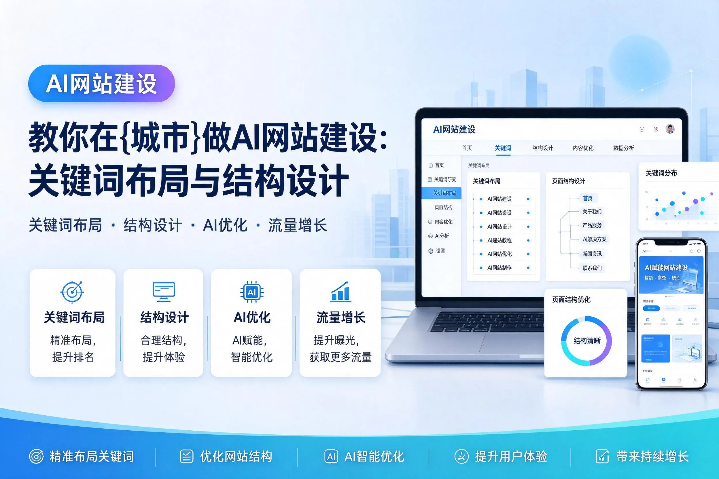 教你在钦州做AI网站建设:关键词布局与结构设计